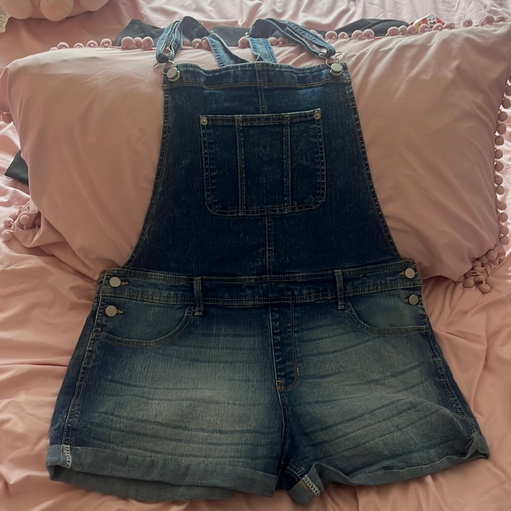 Jean short overalls